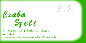 csaba szell business card